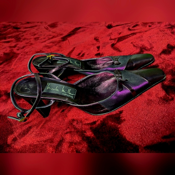 Nicole Miller Dark Purple Heels Size 6 - Picture 4 of 5